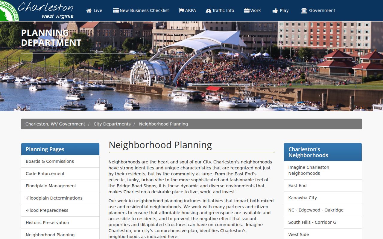 West Virginia neighbors search: Charleston official neighborhood associations page